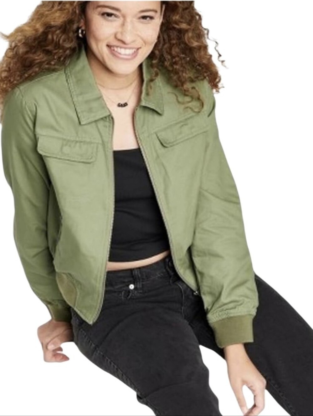 Wild Fable Sage Green Utility Jacket Women's Size Small Fall Jacket